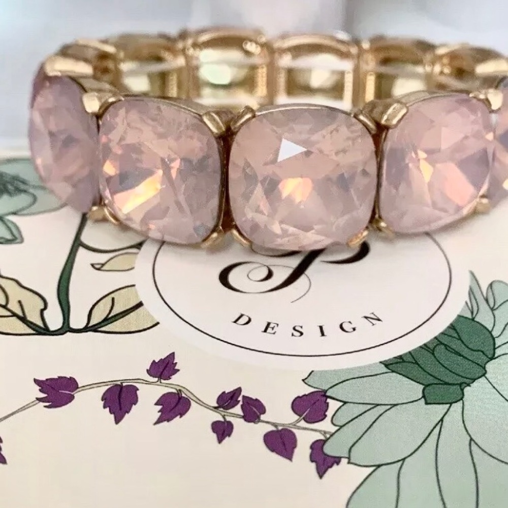 Plunder Design Marion Pink/Gold  Crystal Stone